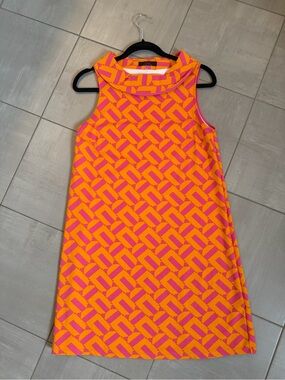 Trina Turk Pink and Orange Geometric Dress